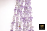 Natural Amethyst Beads, Shiny White Chips and Nugget Purple Lavender Beads BS #158, sizes 5-8 mm