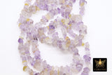 Natural Ametrine Beads, Shiny White Chips and Nugget Purple Lavender Beads BS #160, sizes 5-8 mm