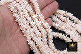 Soft Pink Shell Beads, Multi Color Freshwater White Pearlized Heishi Cube Beads BS #163, Square Flat sizes 5 x 10 mm 15.7 inch Strands