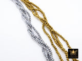 Gold Faceted Hematite Color Beads, Silver 3 x 2 mm Rondelles Beads #143, Crystal Beads BS #93
