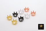 Queen Brushed Gold Crown, 3 Pcs Queen King Crown Charm Spacers #2862, Tiara Shaped Bracelet Bead