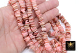 Beige and Pink Shell Beads, Multi Color Freshwater Pearlized Heishi Cube Beads BS #154, Square Flat sizes 7x 8 mm 15.25 inch Strands