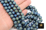 Natural Druzy Blue Beads, Mint Green Geode Druzy Rainbow Beads BS #150, sizes 6 mm 8 mm 10 mm 15.5 inch Strands