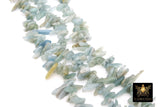 Natural Aquamarine Beads, Shiny Aqua Blue White Chips and Nugget White Beads BS #162 - A Girls Gems