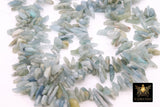 Natural Aquamarine Beads, Shiny Aqua Blue White Chips and Nugget White Beads BS #162 - A Girls Gems
