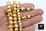 Brushed Gold Faceted Cube Beads, Nugget Metal Beads #2952, Hexagon Lightweight 6 mm 8 mm or 10 mm Spacers