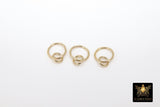 14 K Gold Filled Two Circle Link Rings, 6 and 10 mm 925 Sterling Silver Interlocking Rings #2114 - A Girls Gems