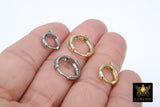 Smooth Lever back Round Ear Ring Hoops, 12 mm 15 mm Huggie Tube #2605, 3 mm Thick High Quality Gold