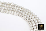 Brushed Silver Faceted Cube Beads, Nugget Metal Beads #3054, Hexagon Lightweight 6 mm or 8 mm Spacers