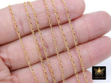 925 Sterling Silver Figaro Chains, 14 K Gold Filled 1.5 mm Unfinished 1/1 Figaro CH #847, By The Foot
