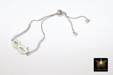 Mardi Gras Bracelet, Tiny CZ Shell Masquerade Mask w/ OR w/o Gold Filled Disc Tassel, Dainty Adjustable Gold Bracelet -Regina Harp Designs