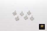 CZ Silver Maltese Cross Charms, 10 mm Silver 925 Sterling Clover #752, Religious Cross Jewelry