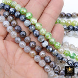 Natural Faceted Agate Beads, Electroplated Agate BS #225 - A Girls Gems