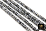 Faceted Labradorite Heishi Beads, Black Gray Thick Rondelle Beads BS #210, White Flat Bead in sizes 8 x 6 mm 15.2 inch Strands