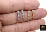 Gold CZ Pave Earring Findings, Silver Pear Teardrop Stud Posts #822, Closed Loop Component Parts