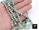 Aqua Blue Agate Beads, Smooth Round Beige Amazonite Color Blended Beads BS #116, sizes in 6 mm 8 mm 15 inch Strands