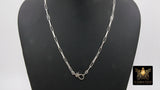 Sterling Silver Diamond Clasp Necklace, 925 Silver Wrap Paperclip Necklace