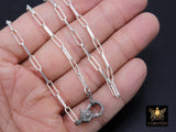 Sterling Silver Diamond Clasp Necklace, 925 Silver Wrap Paperclip Necklace