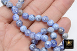 Electroplated Agate Beads, Faceted Agate BS #224, Blue White Slate Grey Colorful Beads, sizes 8 mm 14.5 inch FULL Strands