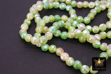 Electroplated Agate Beads, Faceted Agate BS #228, Emerald Green White Colorful Beads