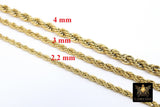 Stainless Steel Silver Chain, 304 Gold Rope Mesh Twist Chains, 2.3 mm 3 mm 4 mm Unfinished Necklace Chains