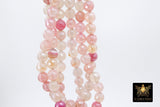 Electroplated White Pink Fire Agate Beads, Faceted Fuchsia Beads BS #231, sizes in 10 mm 14.5 inch FULL Strands