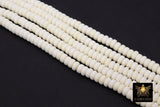 6 mm Ivory Clay Rondelle Beads, Creamy White Heishi Flat Beads in Polymer Clay Disc CB #205, 3 mm Thick Stone Beads