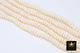 6 mm Cream Clay Rondelle Beads, Cream Beige Heishi Flat Beads in Polymer Clay Disc CB #208, 3 mm Thick Stone Beads