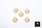 14 K Gold Filled Sun Charm, 14 20 Gold Sunshine Happy Face #588, 11 mm Mini Sunrays Celestial Jewelry
