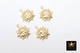 14 K Gold Filled Sun Charm, 14 20 Gold Sunshine Happy Face #588, 11 mm Mini Sunrays Celestial Jewelry