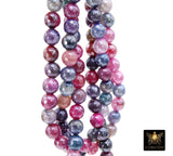 Electroplated Faceted Pink Lavender Agate Beads, Multi Colored Blue Purple Beads BS #241, sizes in 10 mm 14 inch FULL Strands
