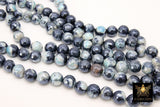 Electroplated Blue Black Agate Beads, Faceted Agate BS #229