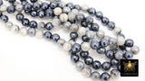 Electroplated Agate Beads, Faceted Black White Agate BS #220, Light Grey Pearlized Beads