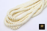 6 mm Ivory Clay Rondelle Beads, Creamy White Heishi Flat Beads in Polymer Clay Disc CB #205, 3 mm Thick Stone Beads