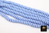 6 mm Blue Clay Rondelle Beads, Light Blue Heishi Flat Beads in Polymer Clay Disc CB #206, 3 mm Thick Stone Beads