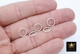 Stainless Steel Bright Silver Jump Rings, 10 mm Open Twisted Rings #835, Textured 16 Gauge