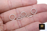 Stainless Steel Bright Silver Jump Rings, 10 mm Open Twisted Rings #835, Textured 16 Gauge