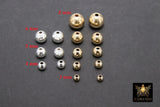 925 Sterling Silver Beads, Smooth Seamless Silver Round Beads #769, High Quality 3