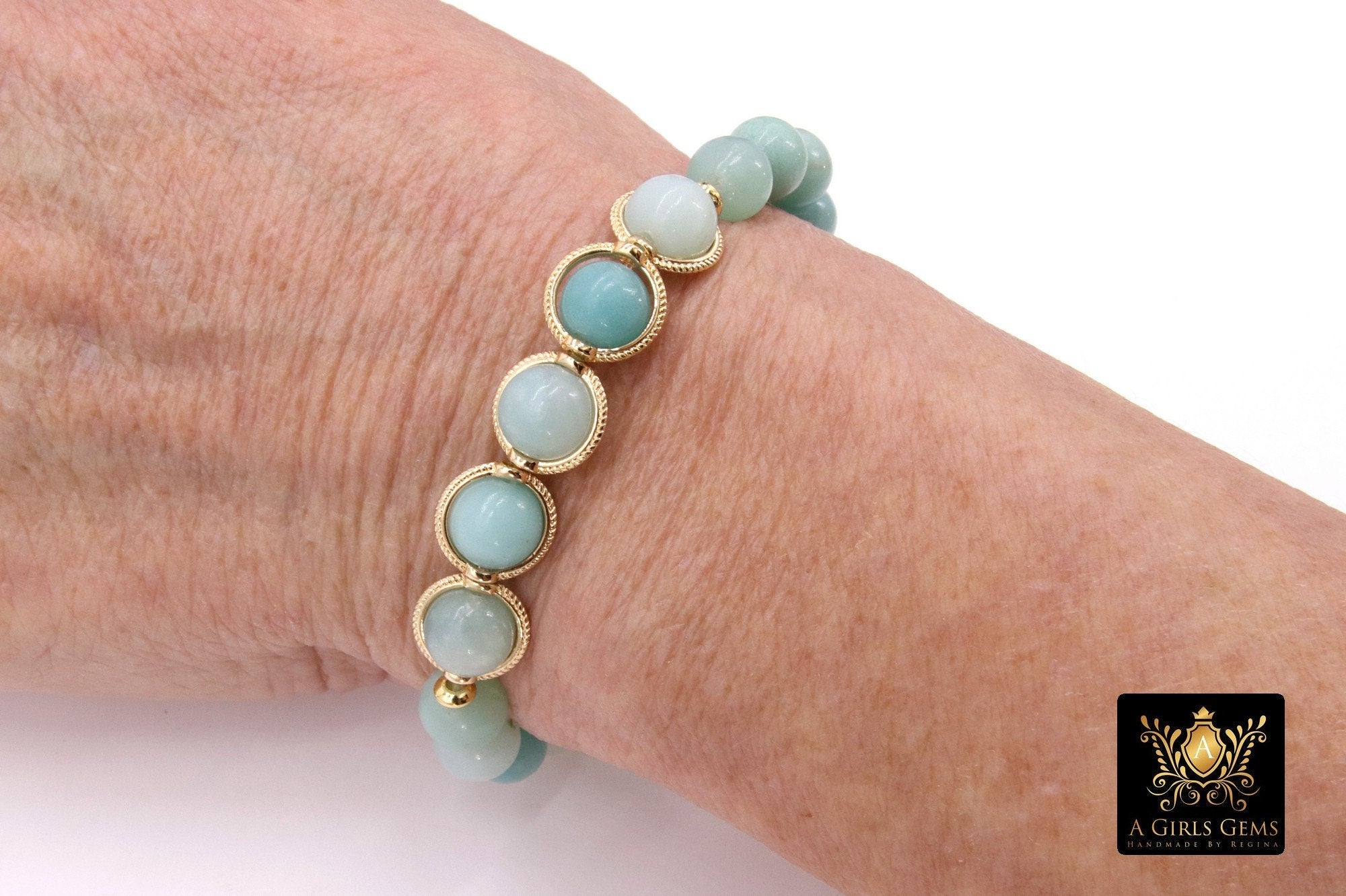 Blue Agate Gemstone & Leather Wrap Bracelet – Aurora Creative Jewellery