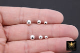 925 Sterling Silver Beads, Smooth Seamless Silver Round Beads #769, High Quality 3