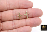 14 K Gold Filled Cross Charms, 16 mm Gold Filigree Textured Crosses, Pattern Textured 14 20 Religious Jewelry