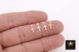 14 K Gold Filled Cross Charms, Gold Dainty Small Crosses #2298, 4.7 x 11 mm Cross
