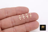 14 K Gold Filled Cross Charms, Gold Dainty Small Crosses #2298, 4.7 x 11 mm Cross
