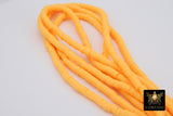 2 Strands 6 mm Clay Flat Beads, Yellow Heishi beads in Polymer Clay Disc CB #139, Light Orange Rondelle in 17.75 inch Strands