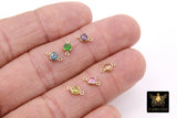14K Gold Filled Birthstone Connectors, Top Quality CZ 4 mm Bezel Links, Permanent Jewelry Findings