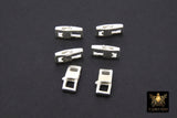 925 Sterling Silver Lobster Clasps, Silver Rectangle Shape Clasps #2815, 6 x 12 mm Stamped
