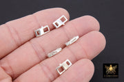 925 Sterling Silver Lobster Clasps, Silver Rectangle Shape Clasps #2815, 6 x 12 mm Stamped