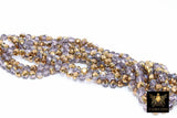 Gold and Lavender Beige Electroplated Bead Strand, Light Purple and Gold beads BS #33, size 6 x 8mm or 8 x 10 mm