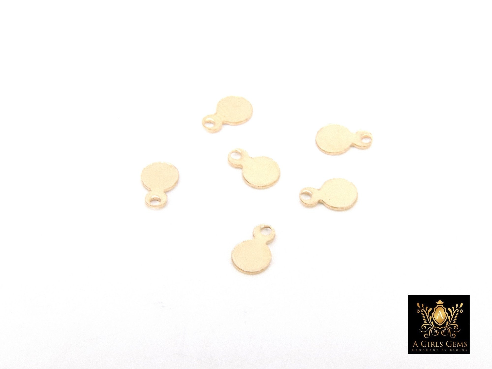 14 K Gold Filled Round Disc Charms, 4 mm Tiny Flat Gold Blanks #21, Minimalist 14 20 Jewelry