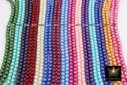 Multi Color Round Beads, 8 mm Pearlized Glass Beads CB #263, 31.1 Inch Strands